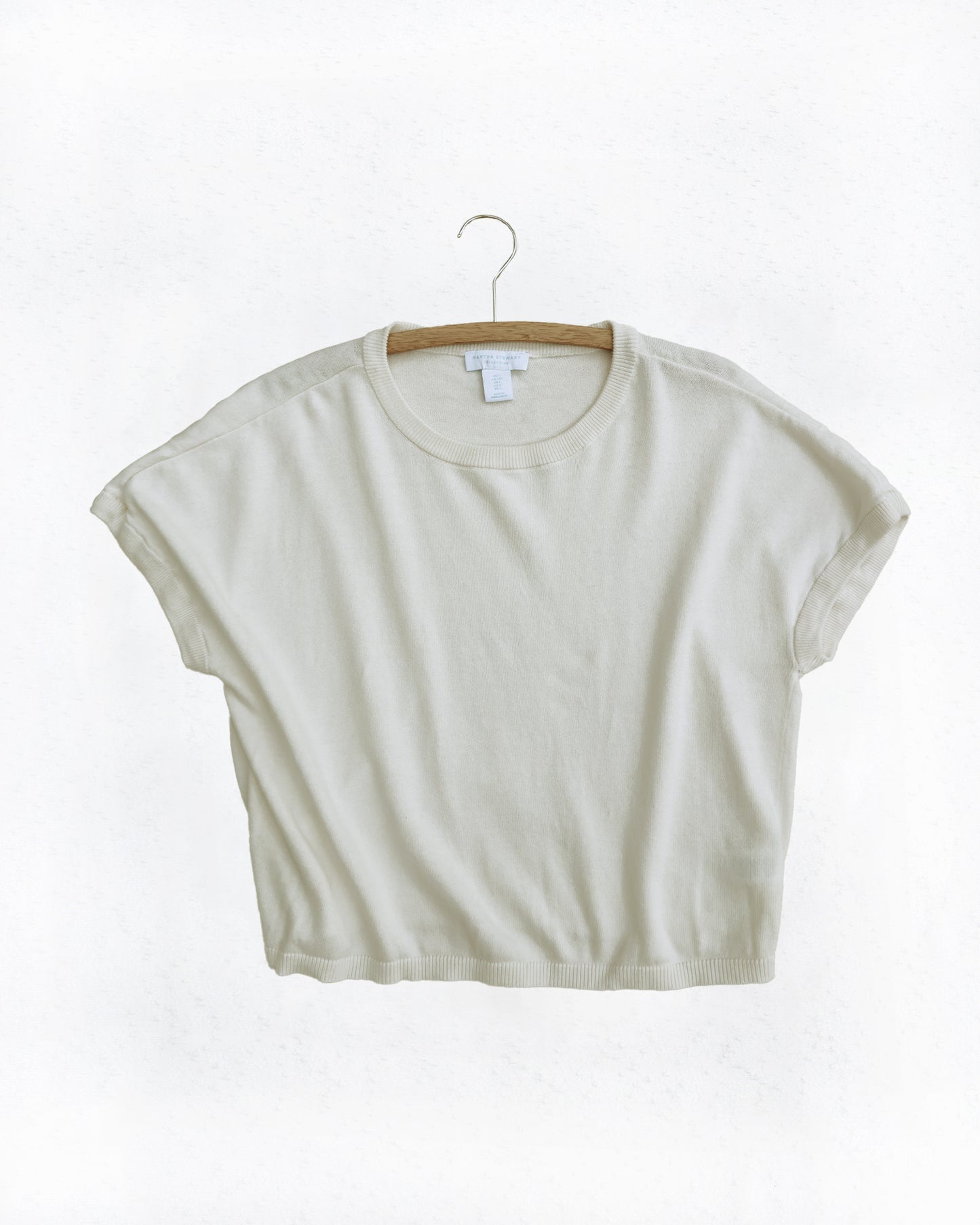 Crop Short-Sleeve Sweater (L)