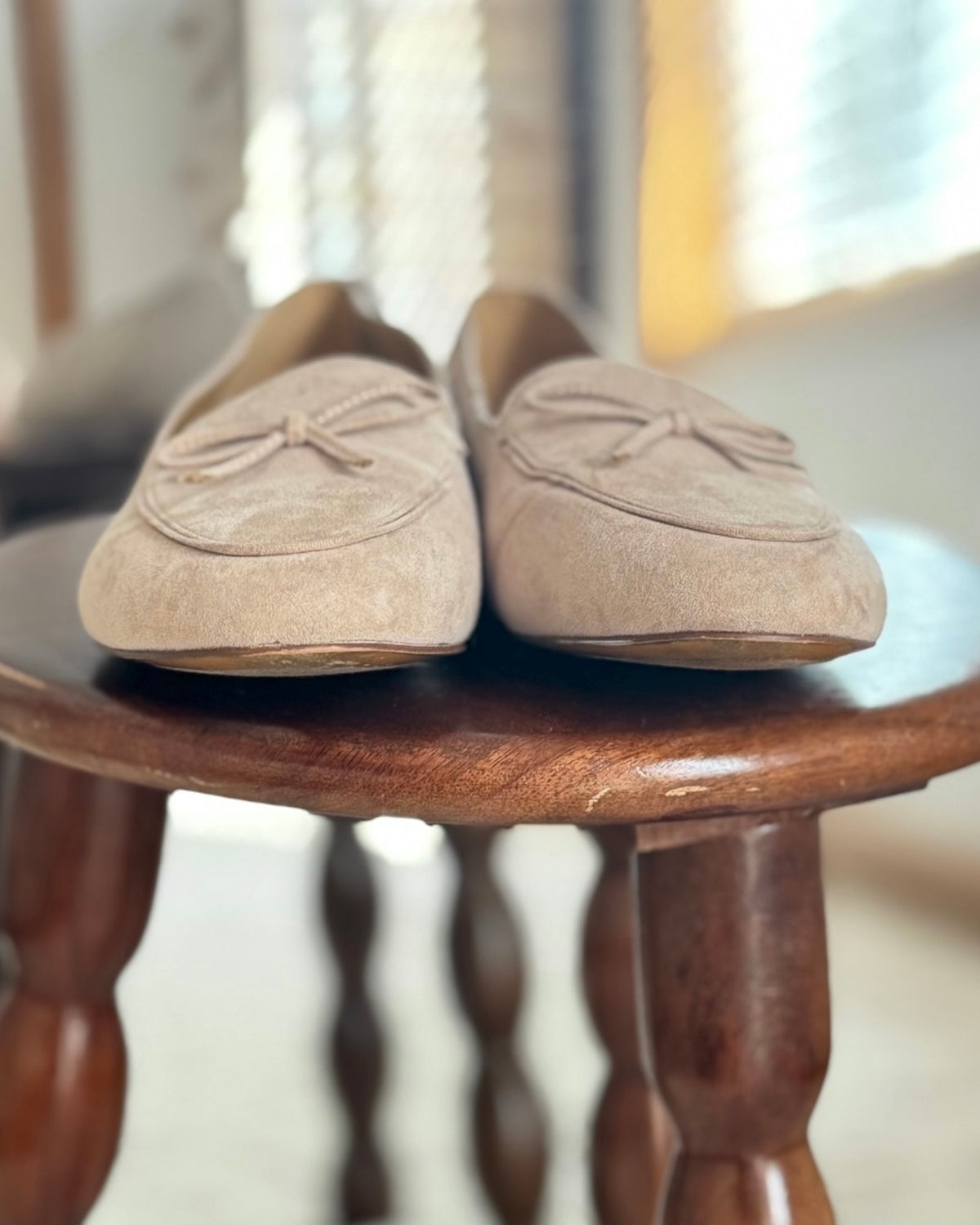 J.Crew Suede Bow Almond Toe Flats (9.5)