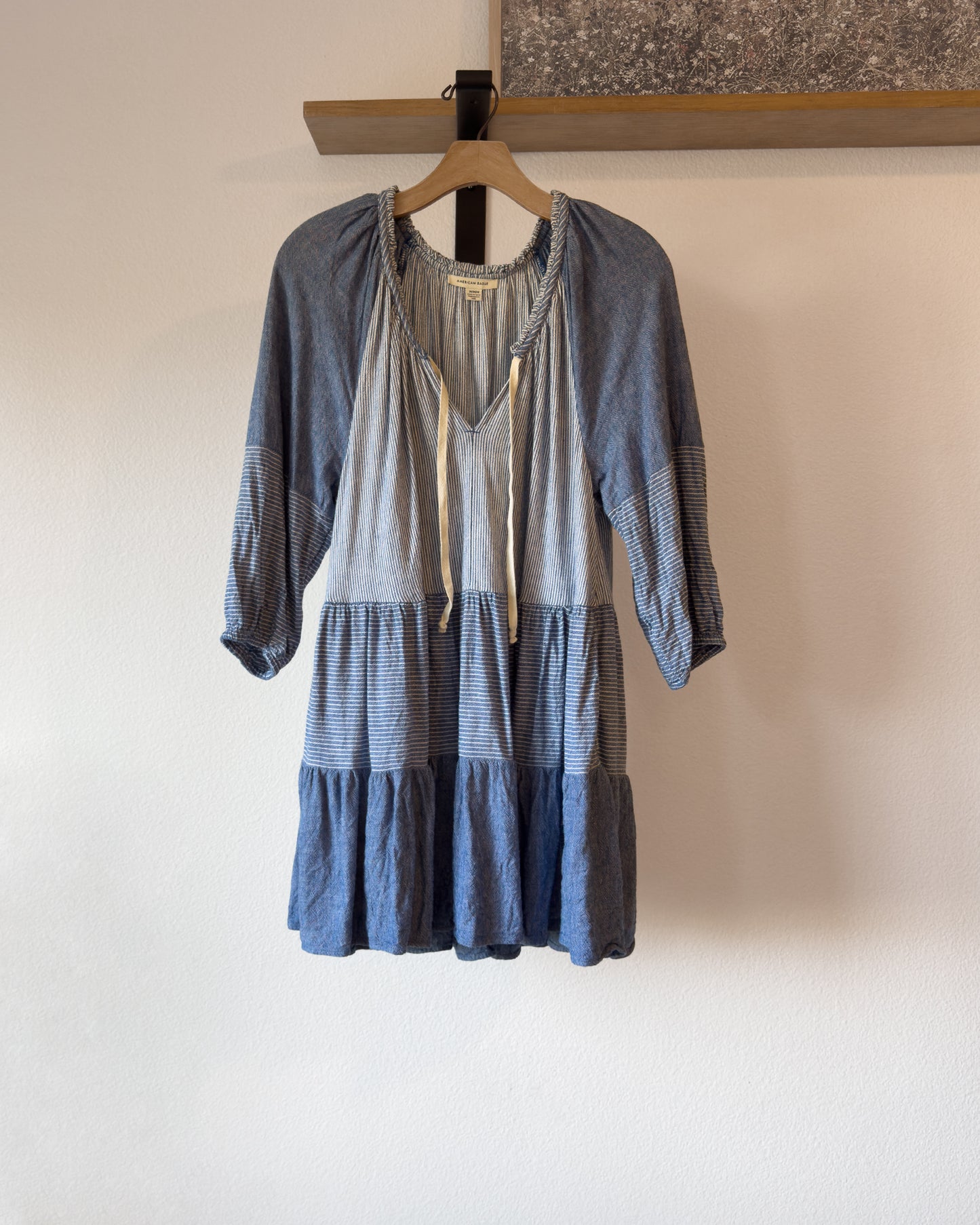 AE Linen Blend Tiered Dress (M)