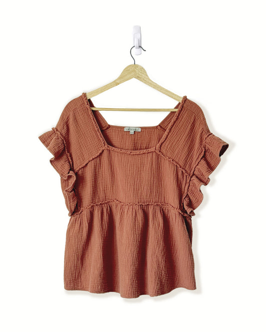 Boho Cotton Gauze Top (Oversized S)