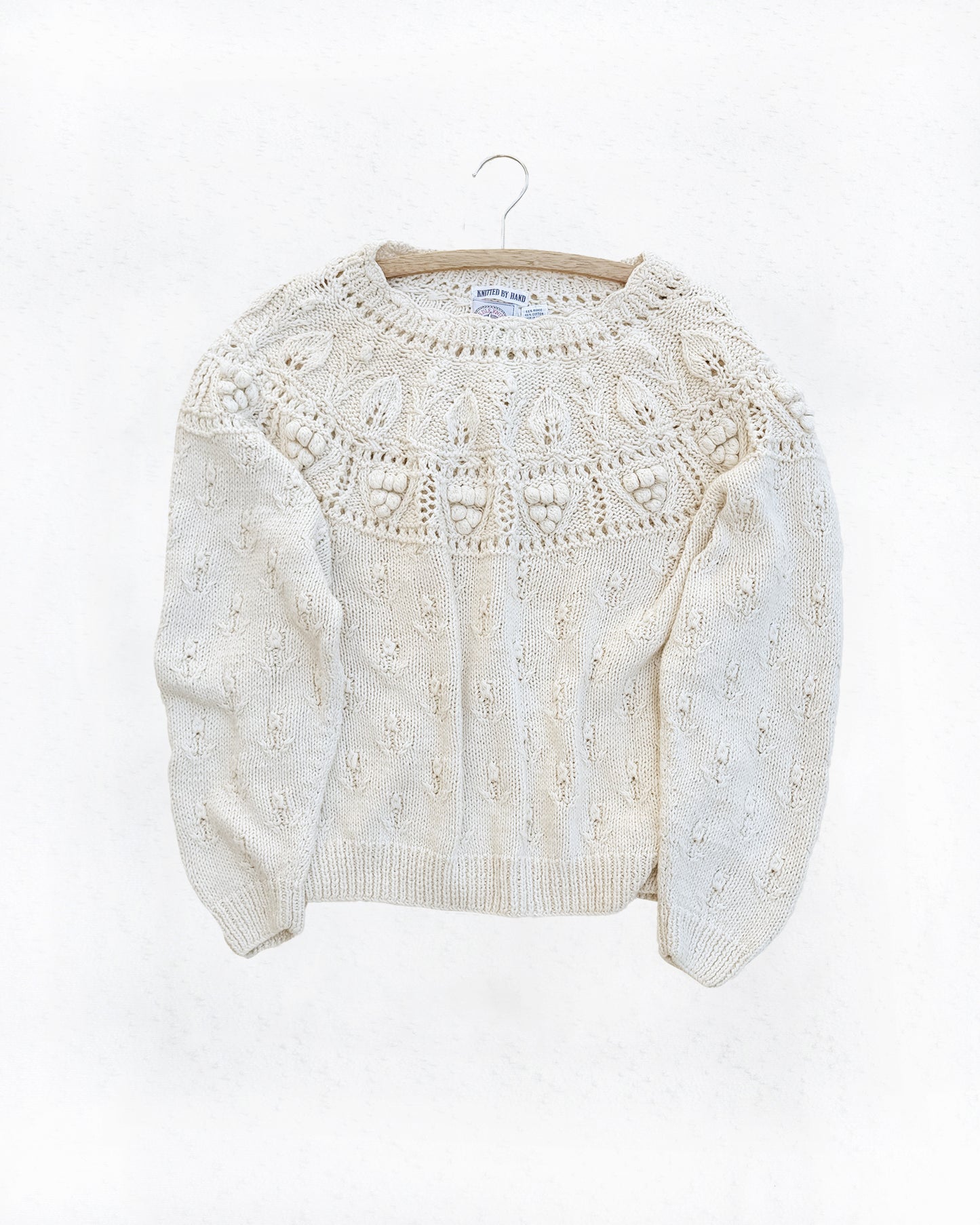 Hand-Knit Fisherman’s Sweater (XL)