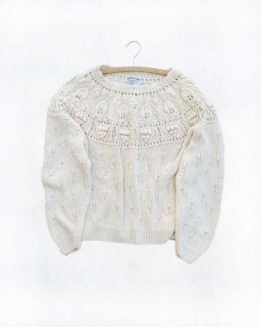 Hand-Knit Fisherman’s Sweater (XL)