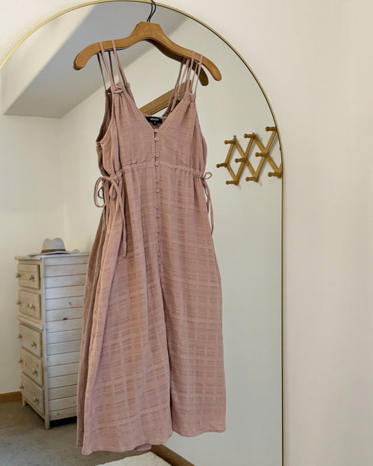 Stappy Button Midi Dress (S)