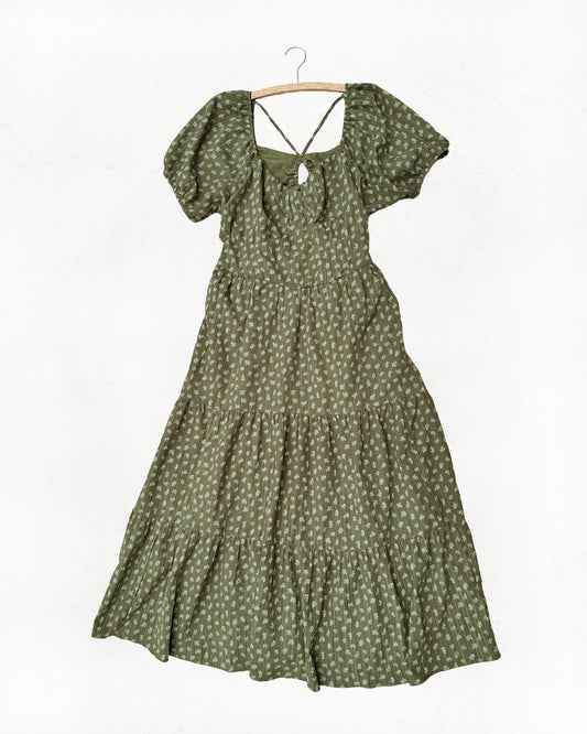 AE Floral Open Back Corset Midi Dress (XXL)