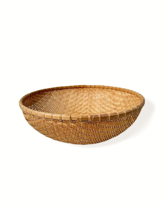 Wicker Vintage Winnowing Woven Basket | Bowl | Wall Hangings (Set of Two)