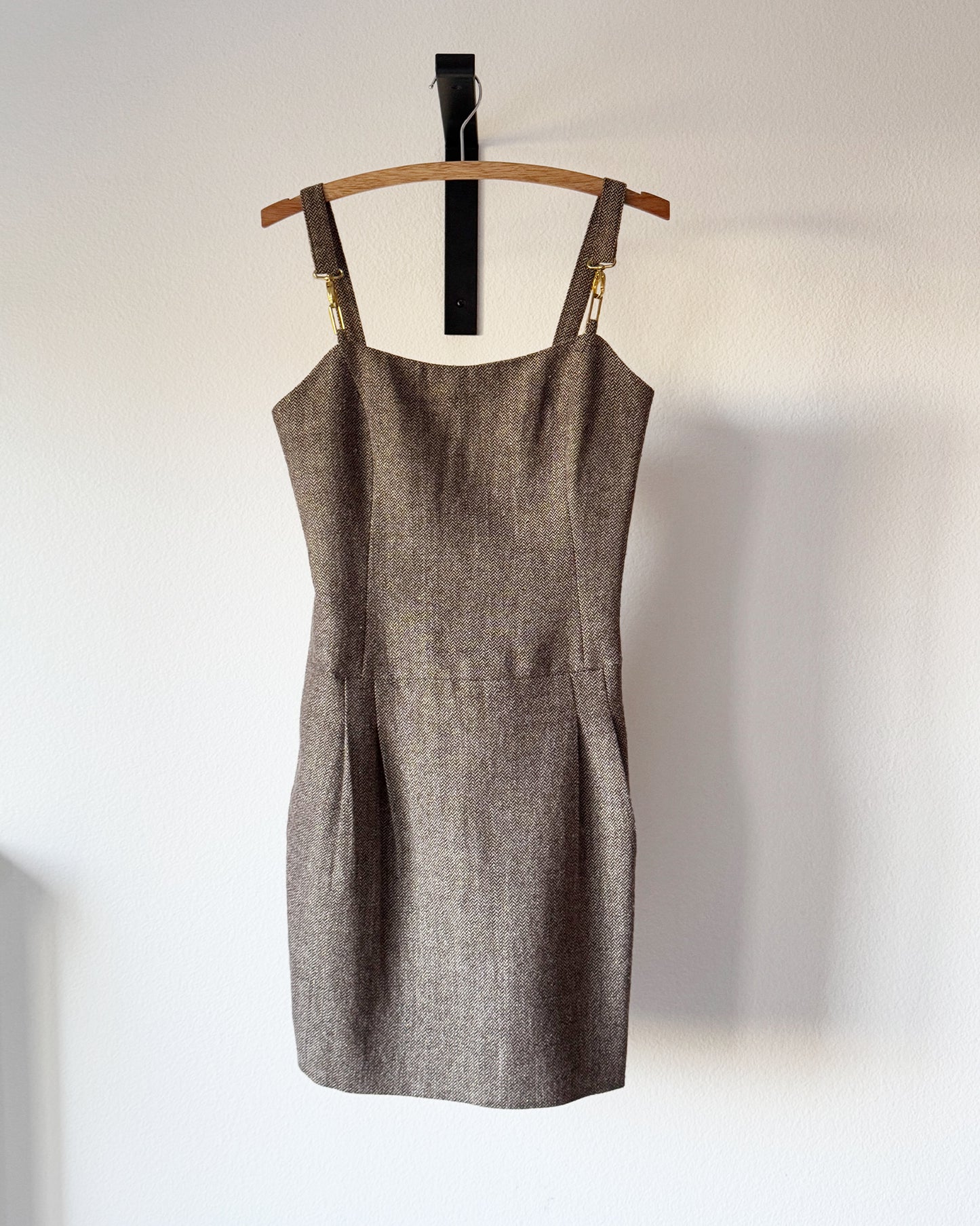 Herringbone Tweed Jumper Dress (XS)