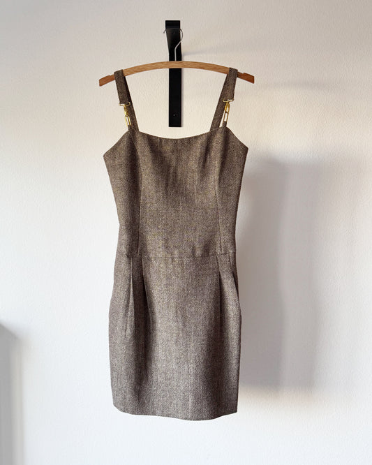 Herringbone Tweed Jumper Dress (XS)