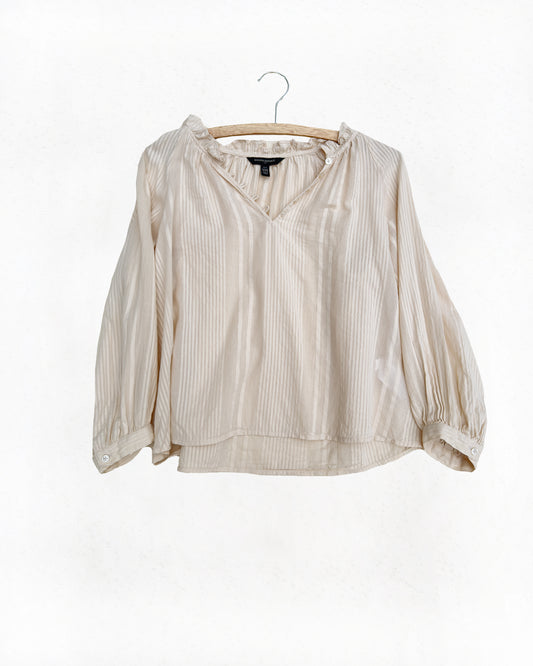 Balloon Sleeve Cotton Blouse (XXS)