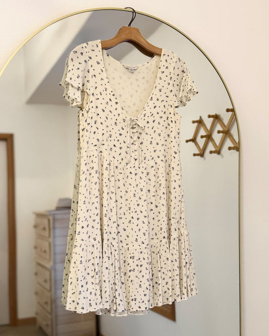 AE Ditsy Floral Tiered Mini Dress (S)