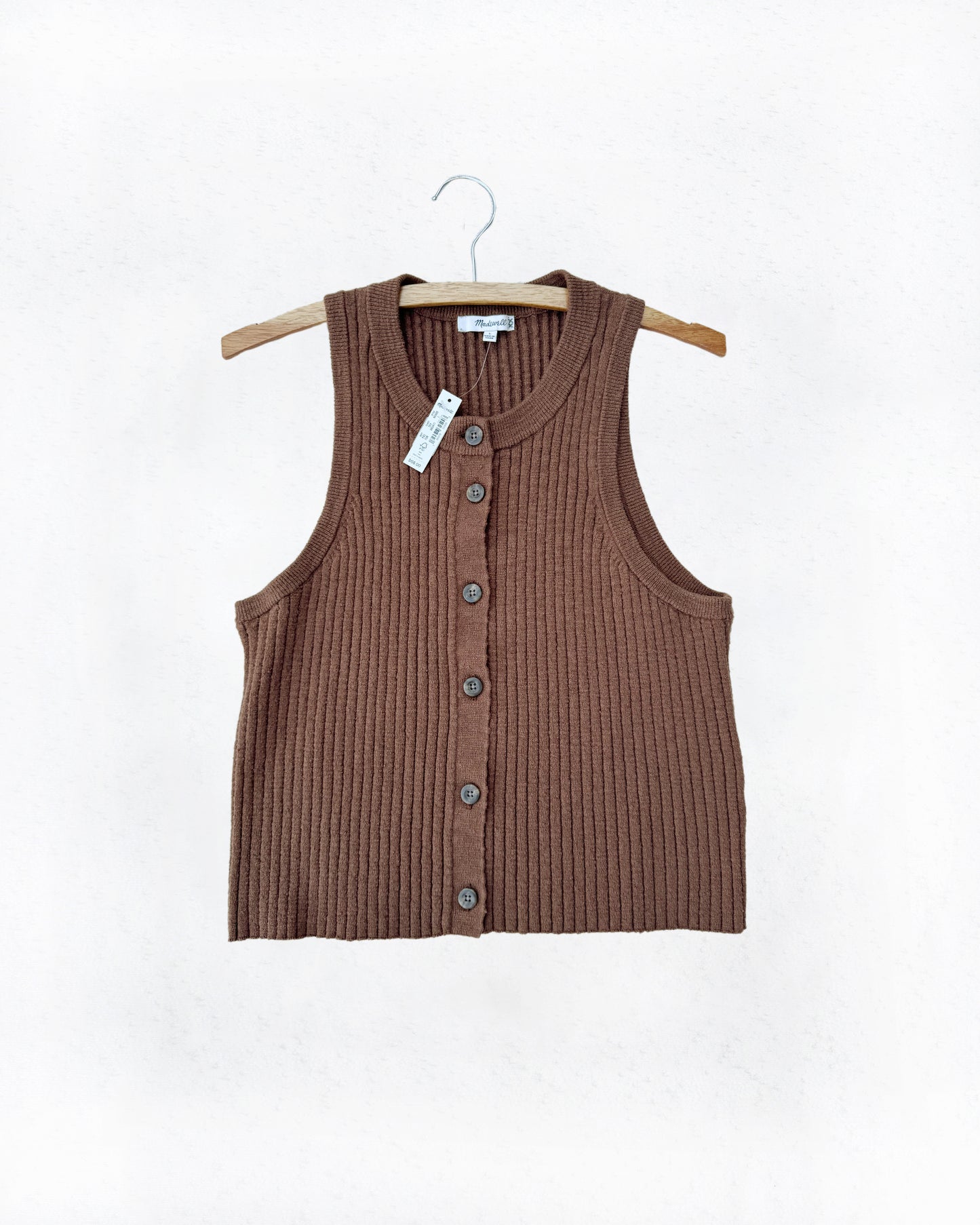 NEW Madwell Button-Front Crop Sweater Tank (L)