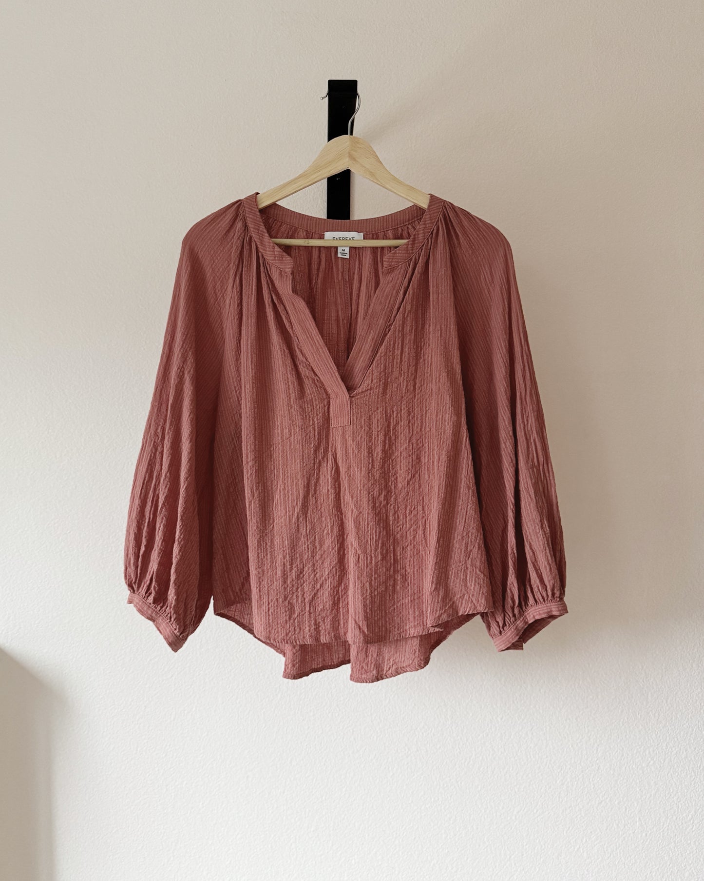 Rushed Cotton V-Neck Top (M)