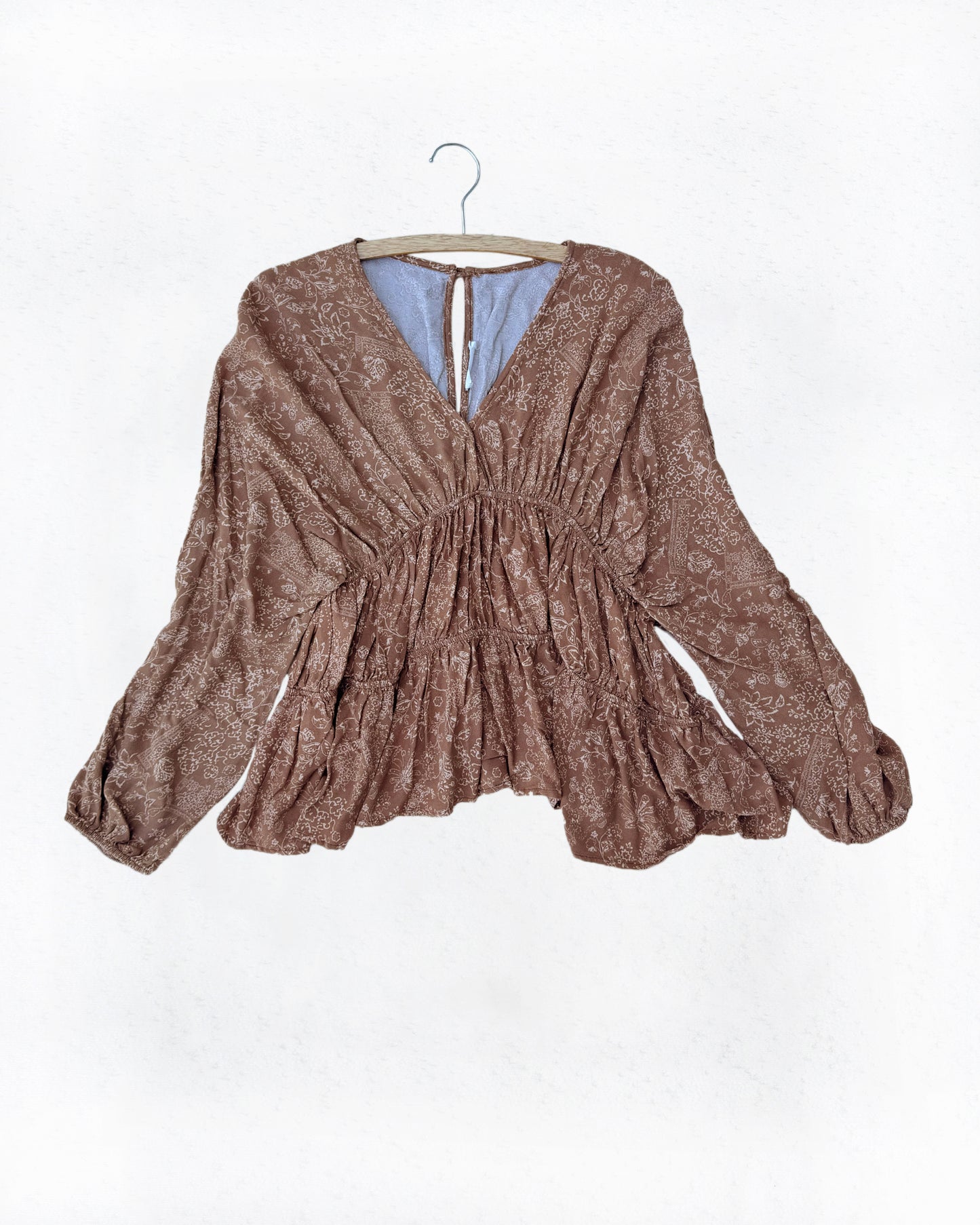 V-neck Shirred Top (M)