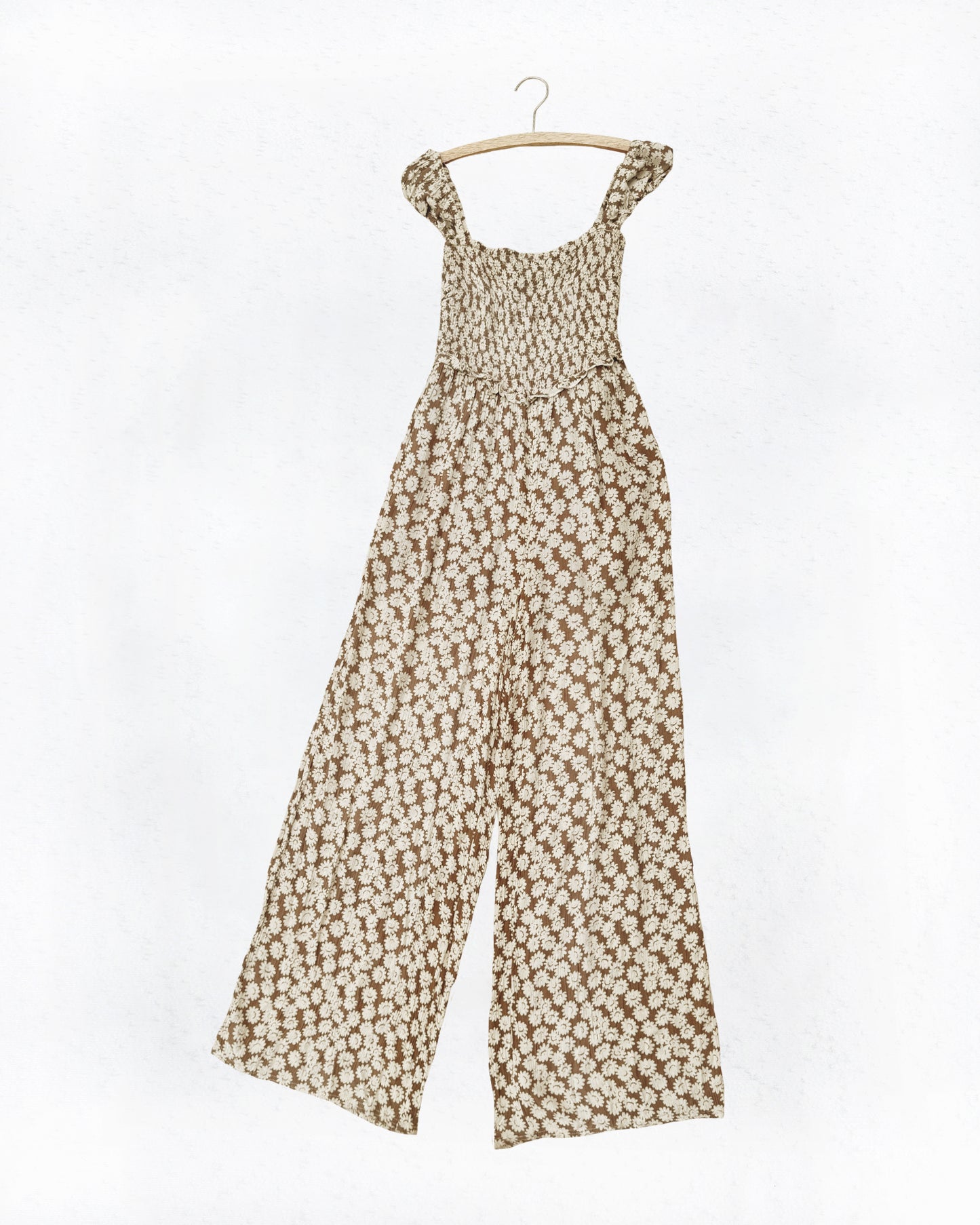UO Smocked Wide-Leg Jumpsuit (S)