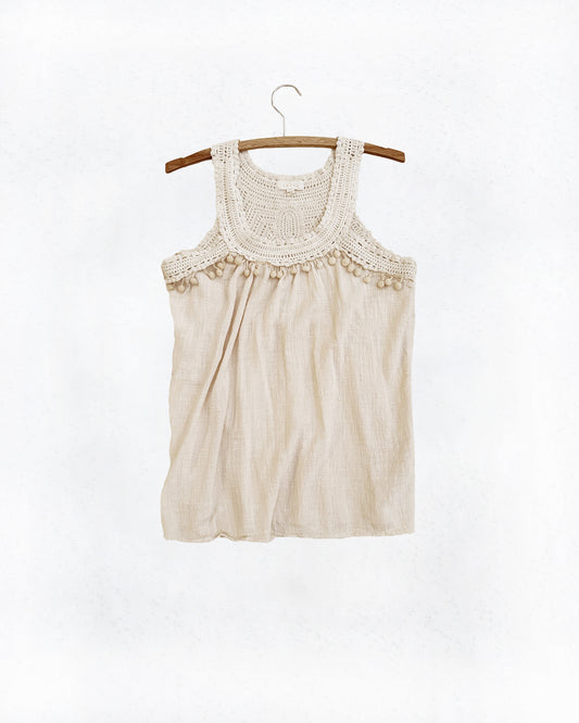Boho Crocheted Cotton Top (M)
