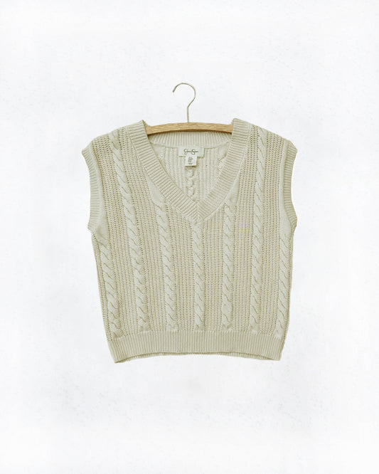 Cotton Cable Knit Sweater Vest (M)