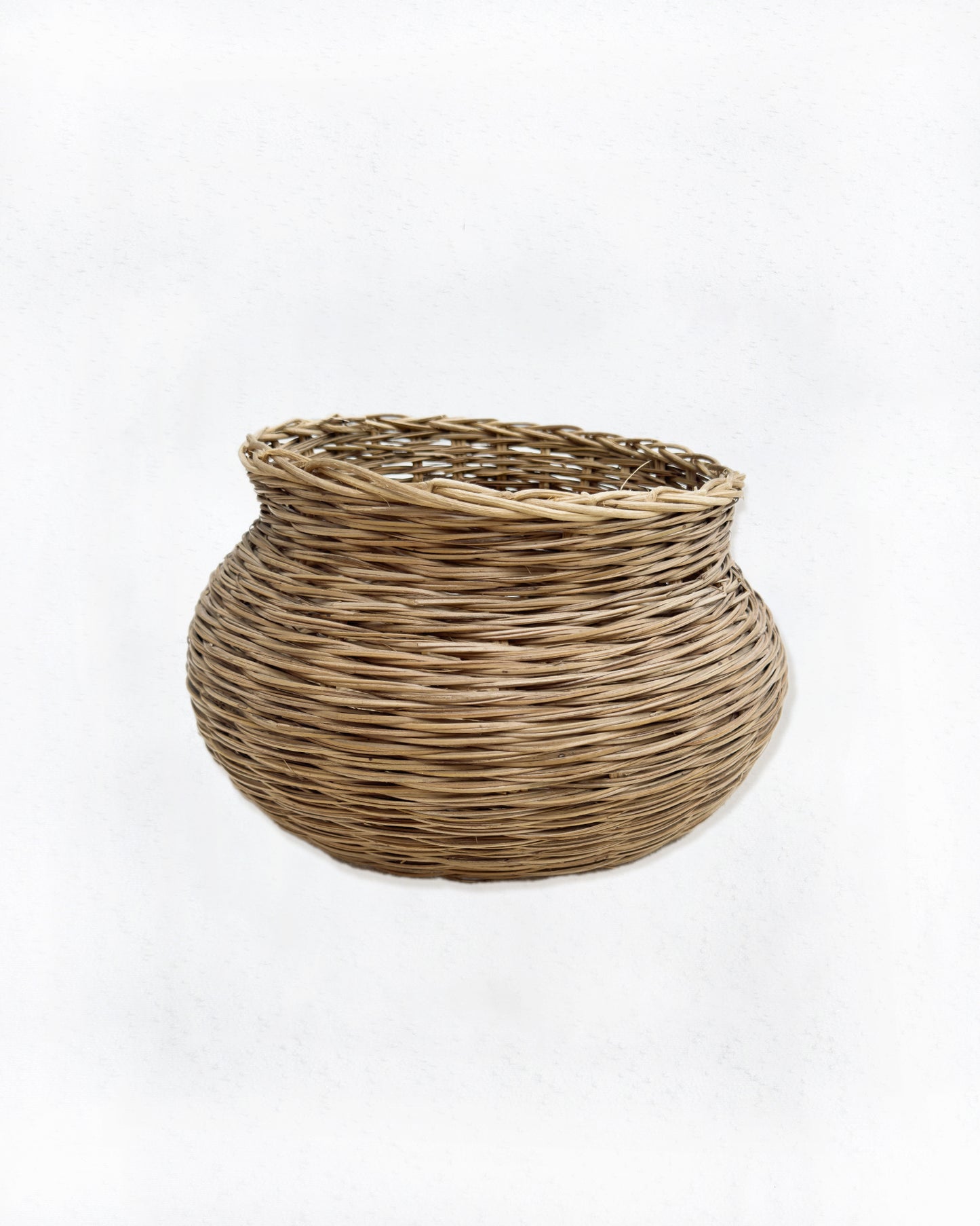 Vintage Handmade Wicker Basket (14" W x 7.5" T)