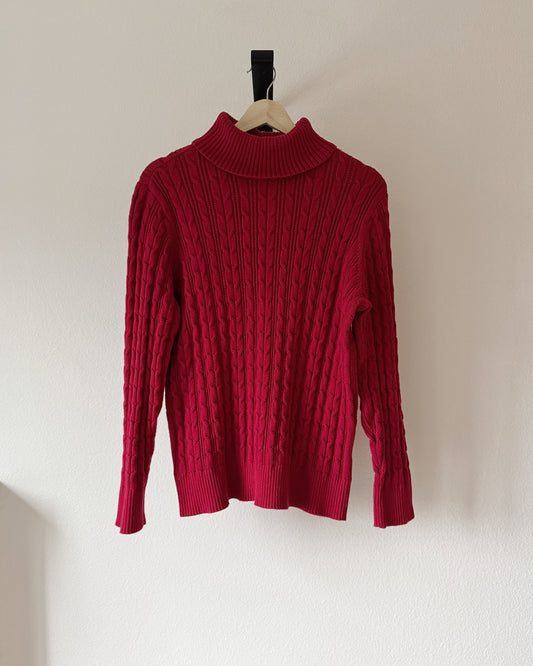 Turtleneck Cable Knit Sweater (XXL)