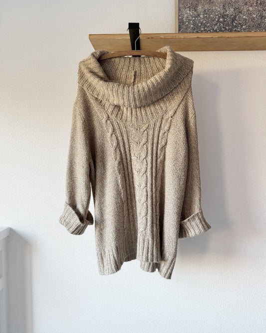 Cozy Cable Knit Cowl Neck Sweater (M-XL)