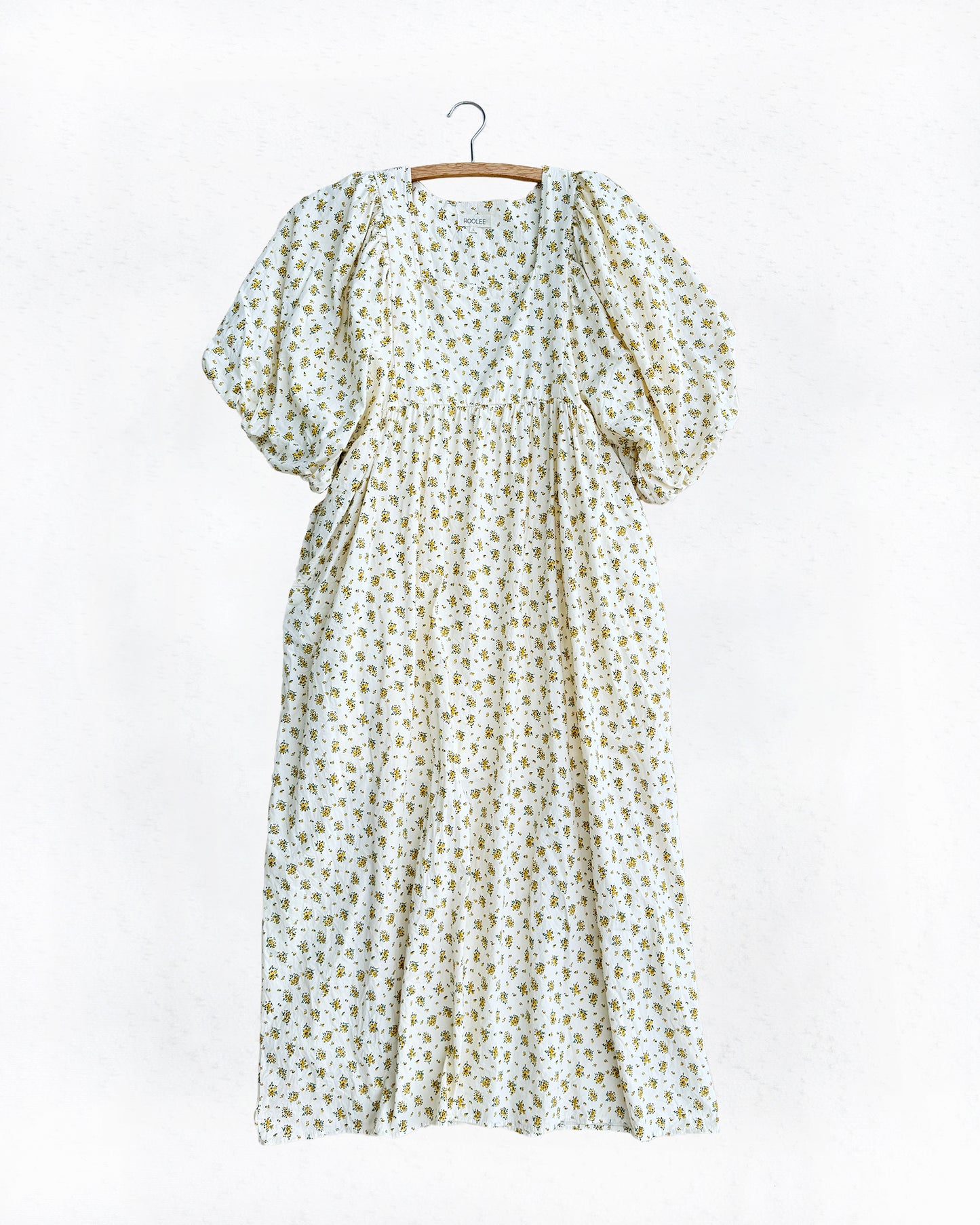 Puff Sleeve Cotton Maxi Dress (L)