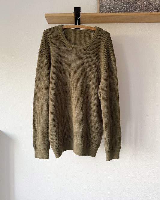Oversized Waffle Knit Sweater (M-XL)