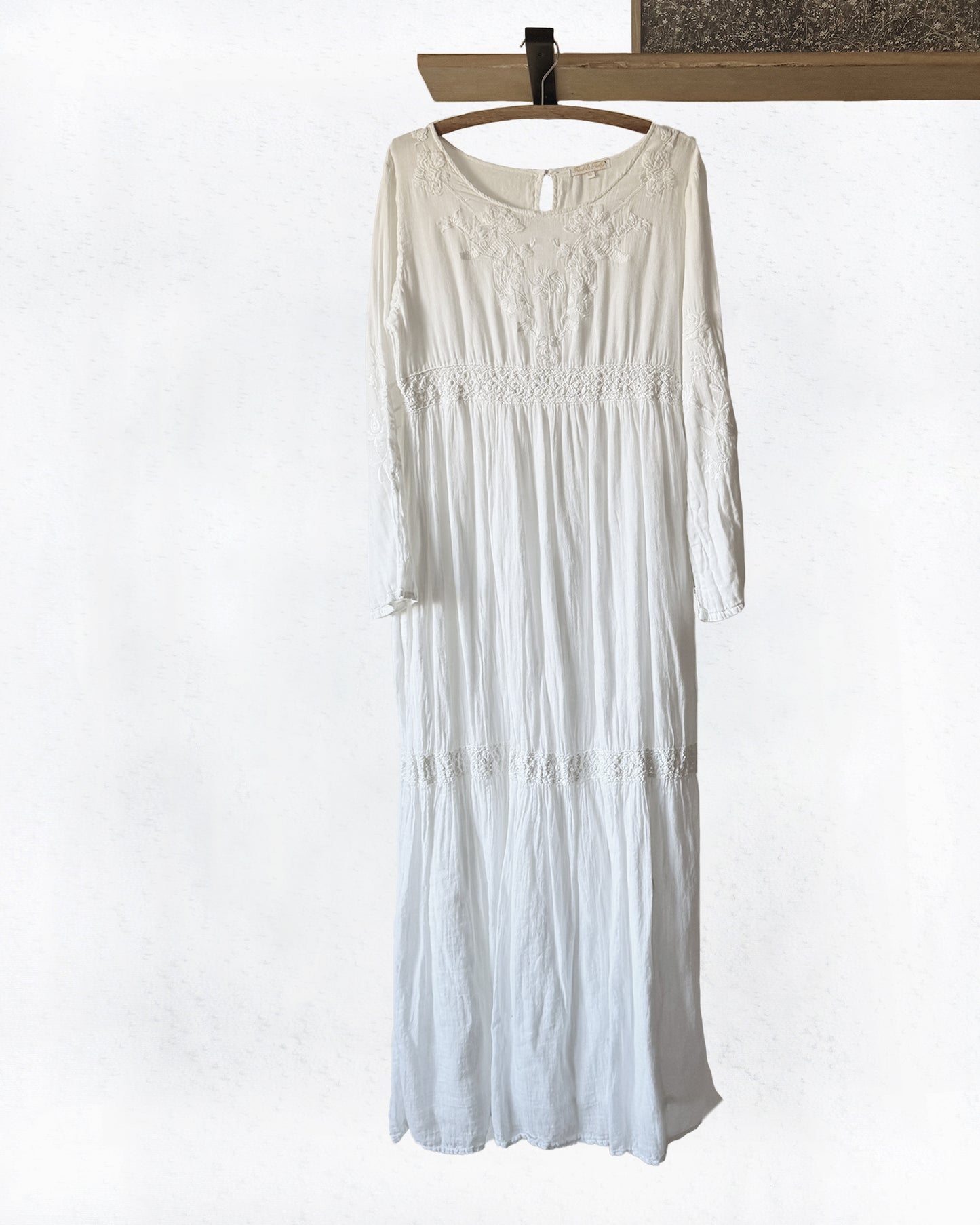 Embroidered Cotton Maxi Dress (M - XL)