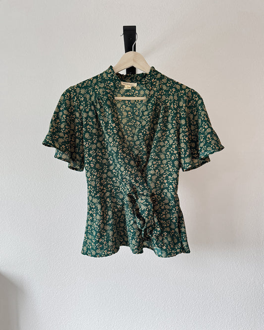 Floral Short Sleeve Blouse (S)