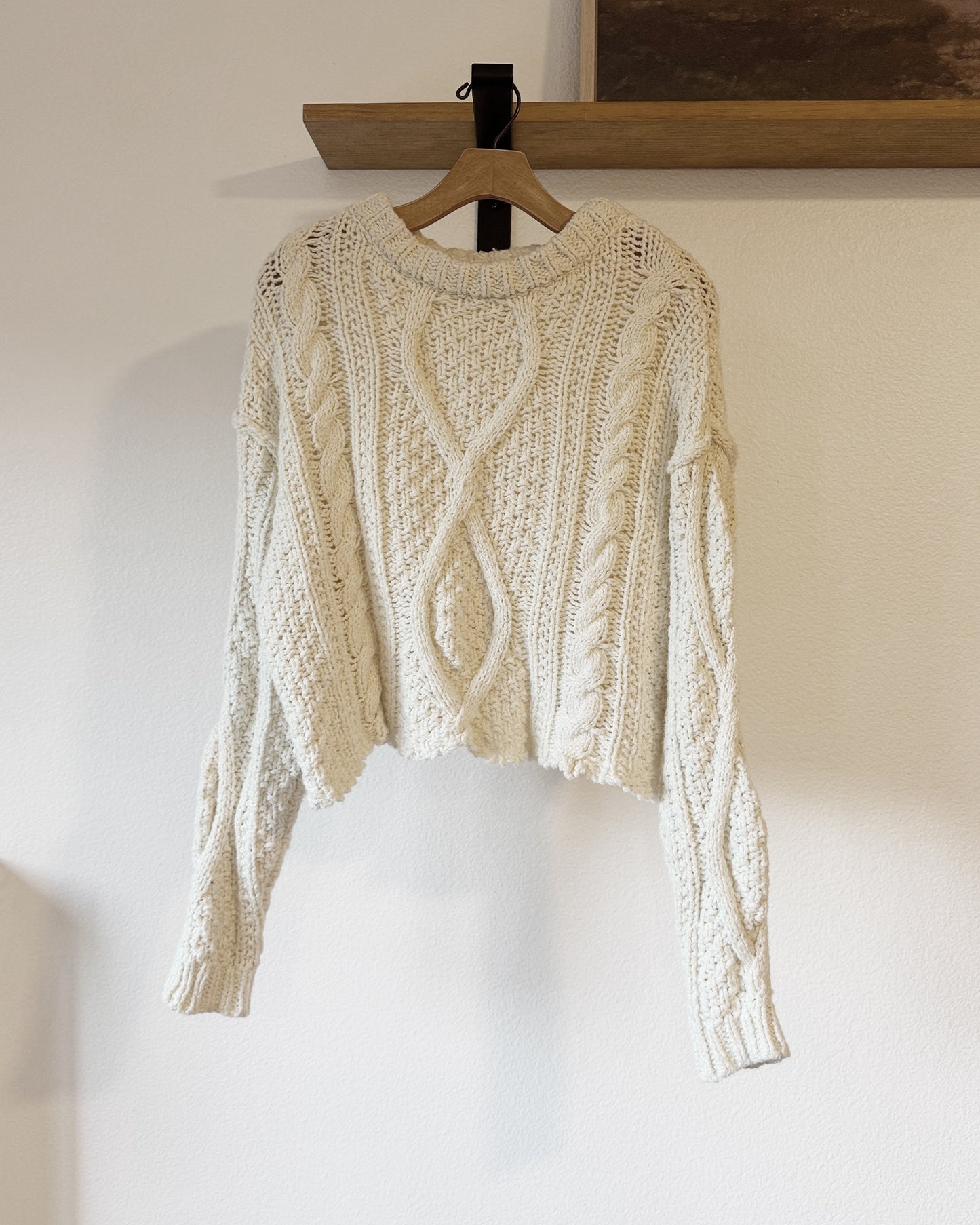 Free People Cutting Edge Cable Pullover (M)
