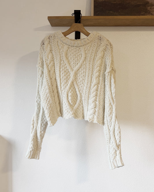 Free People Cutting Edge Cable Pullover (M)