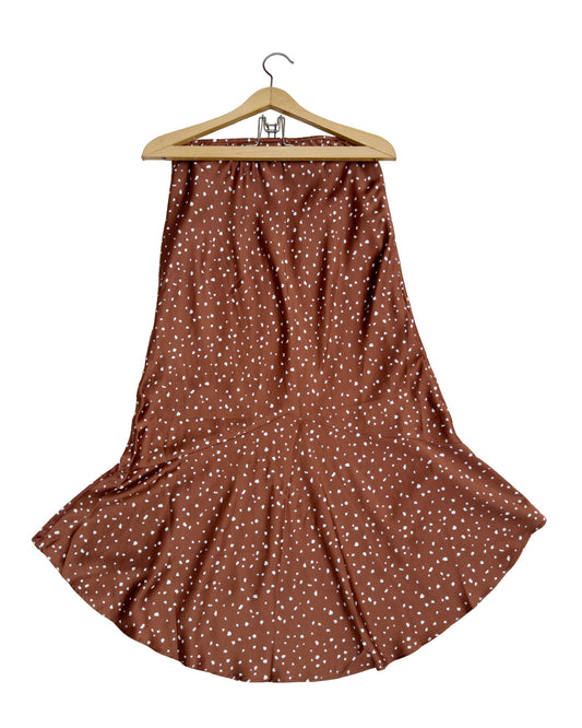 Abercrombie & Fitch Satin Dot Midi Skirt (S)