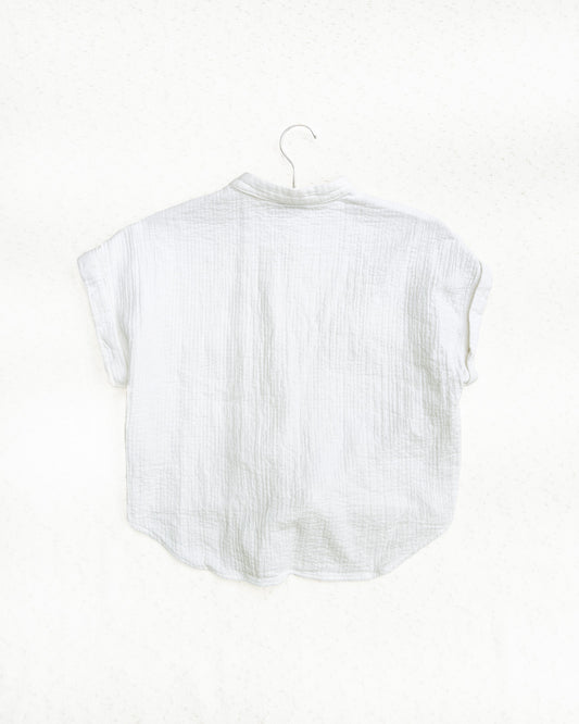 Cotton Button Tie Crop Top (S/M)