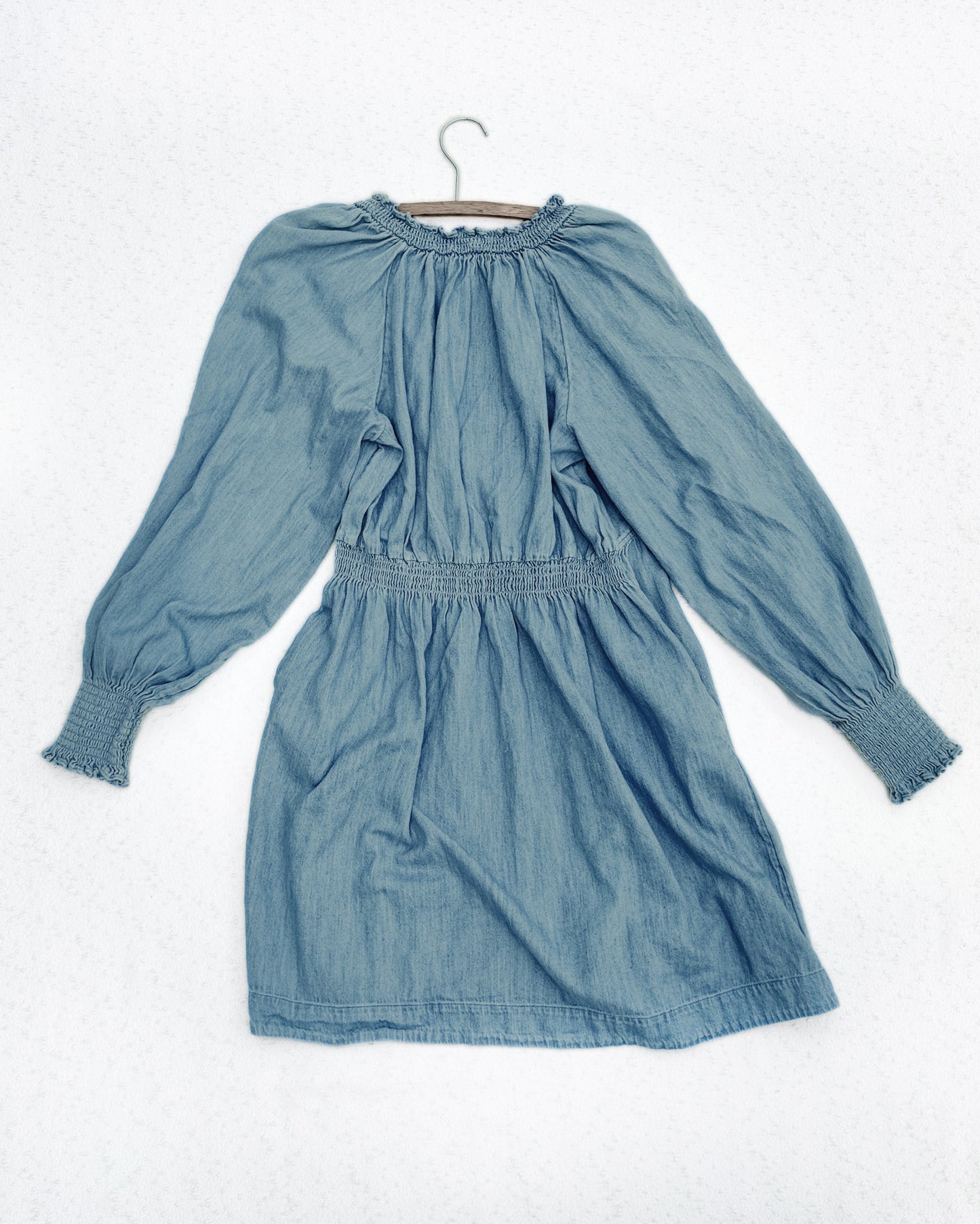 Puff-Sleeve Jean Poet Swing Dress (M)