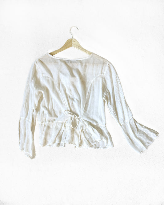 Boho Embroidered Cotton Top (L)