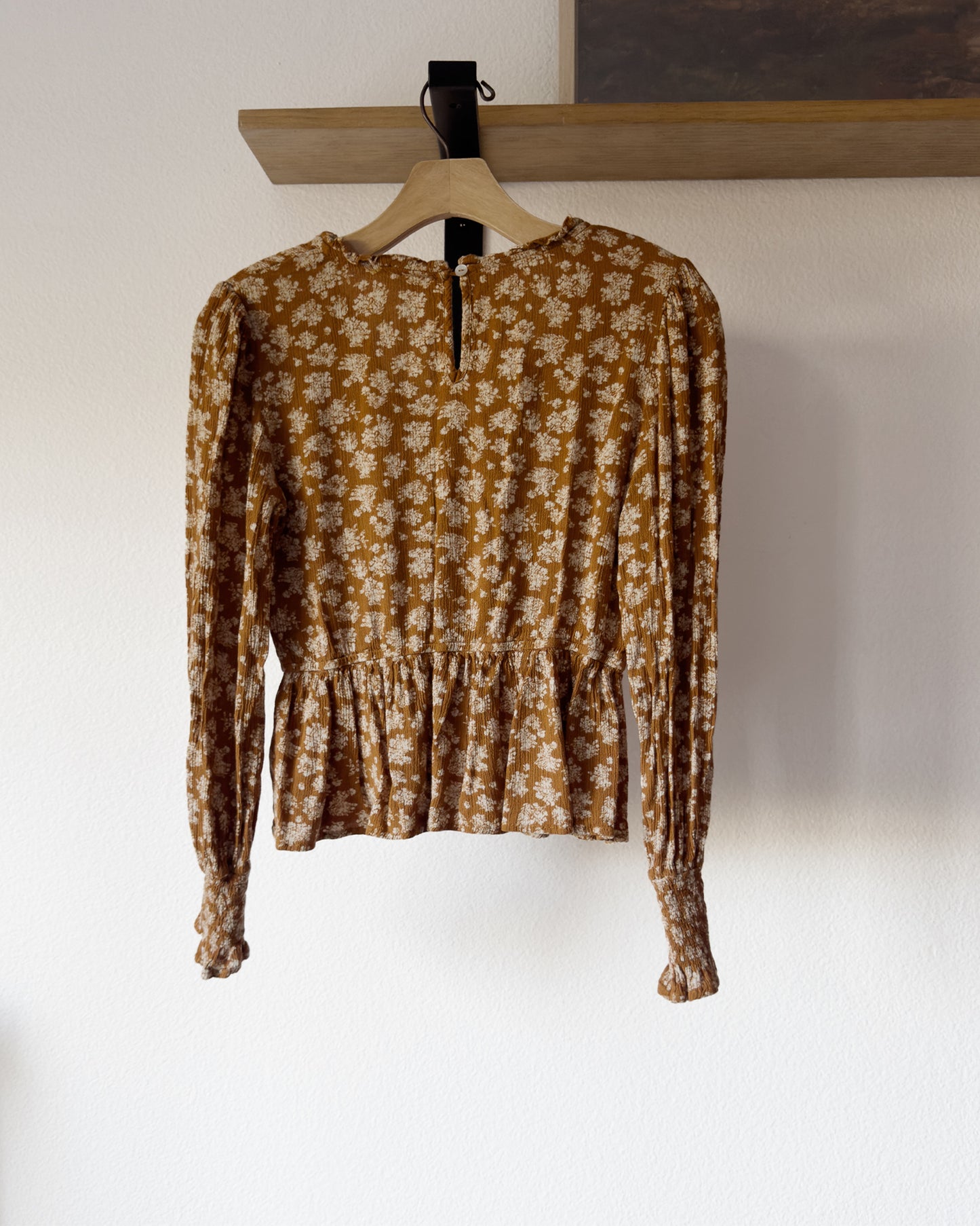 Floral Print Ruffled Top (S)