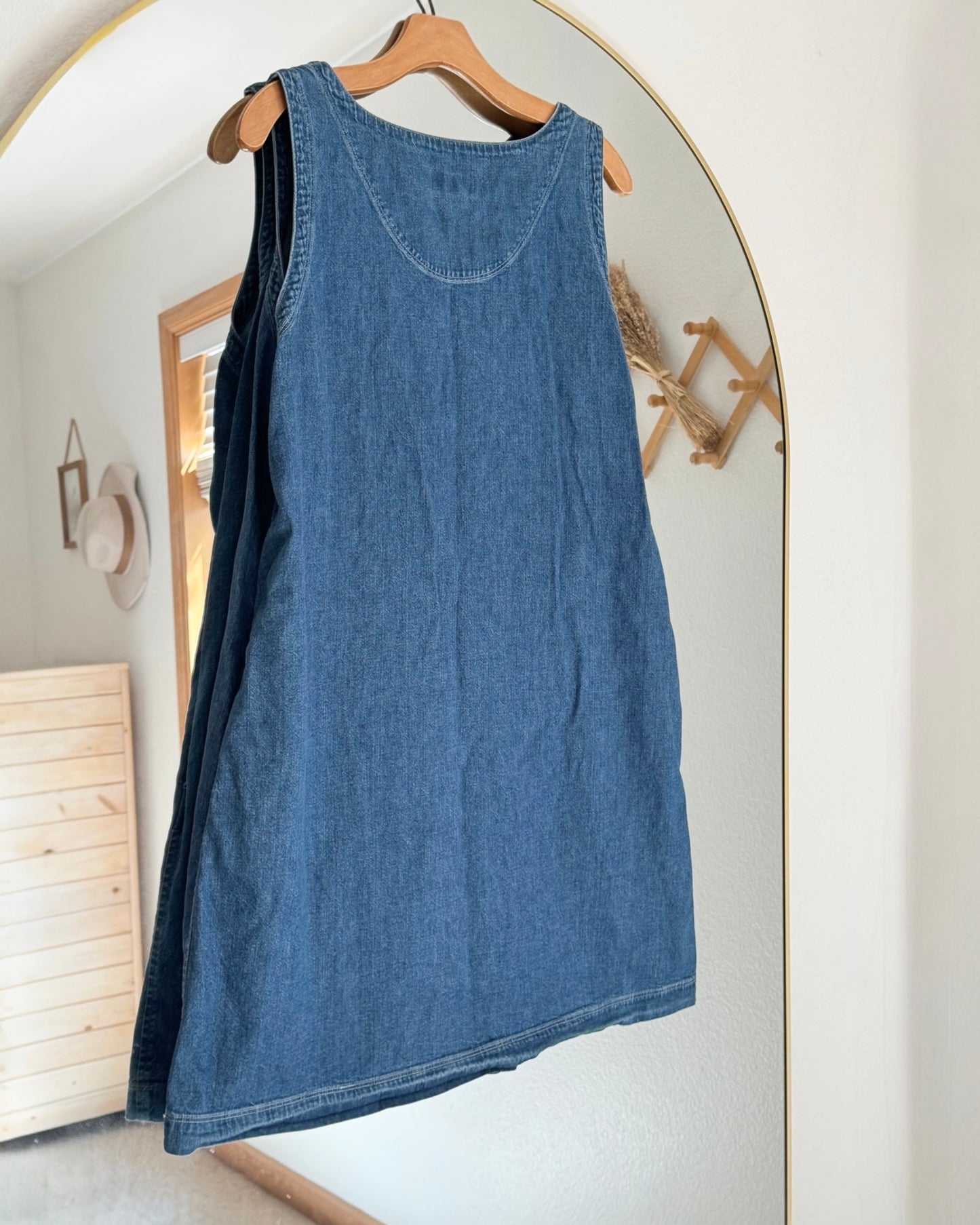 Vintage 90s Eddie Bauer Denim Jumper | Shift Dress (M)