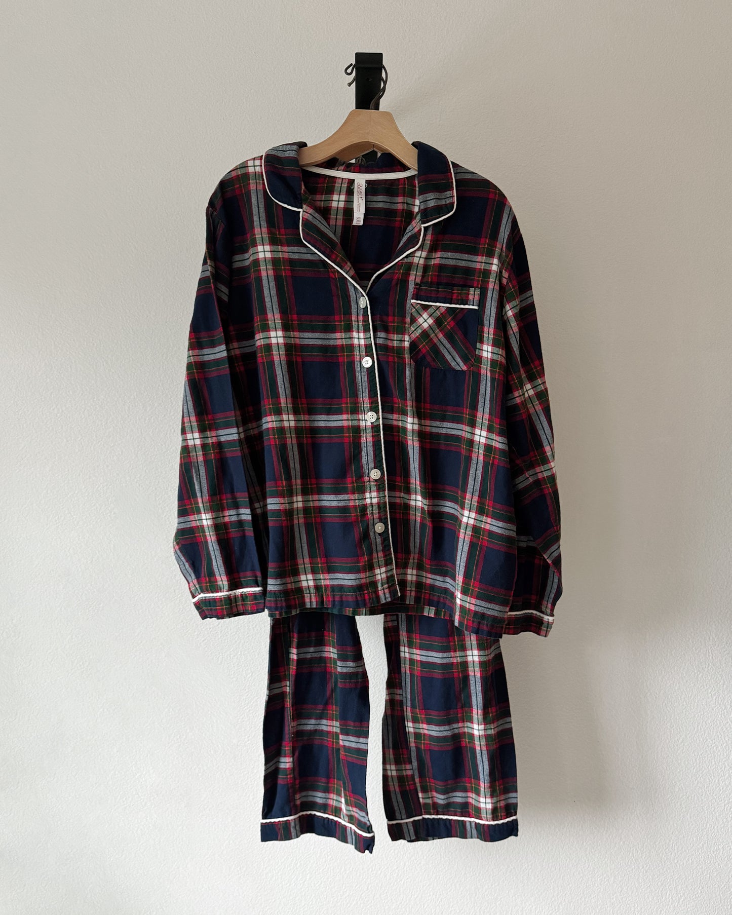 Cotton Plaid Pajama Set (XXL)