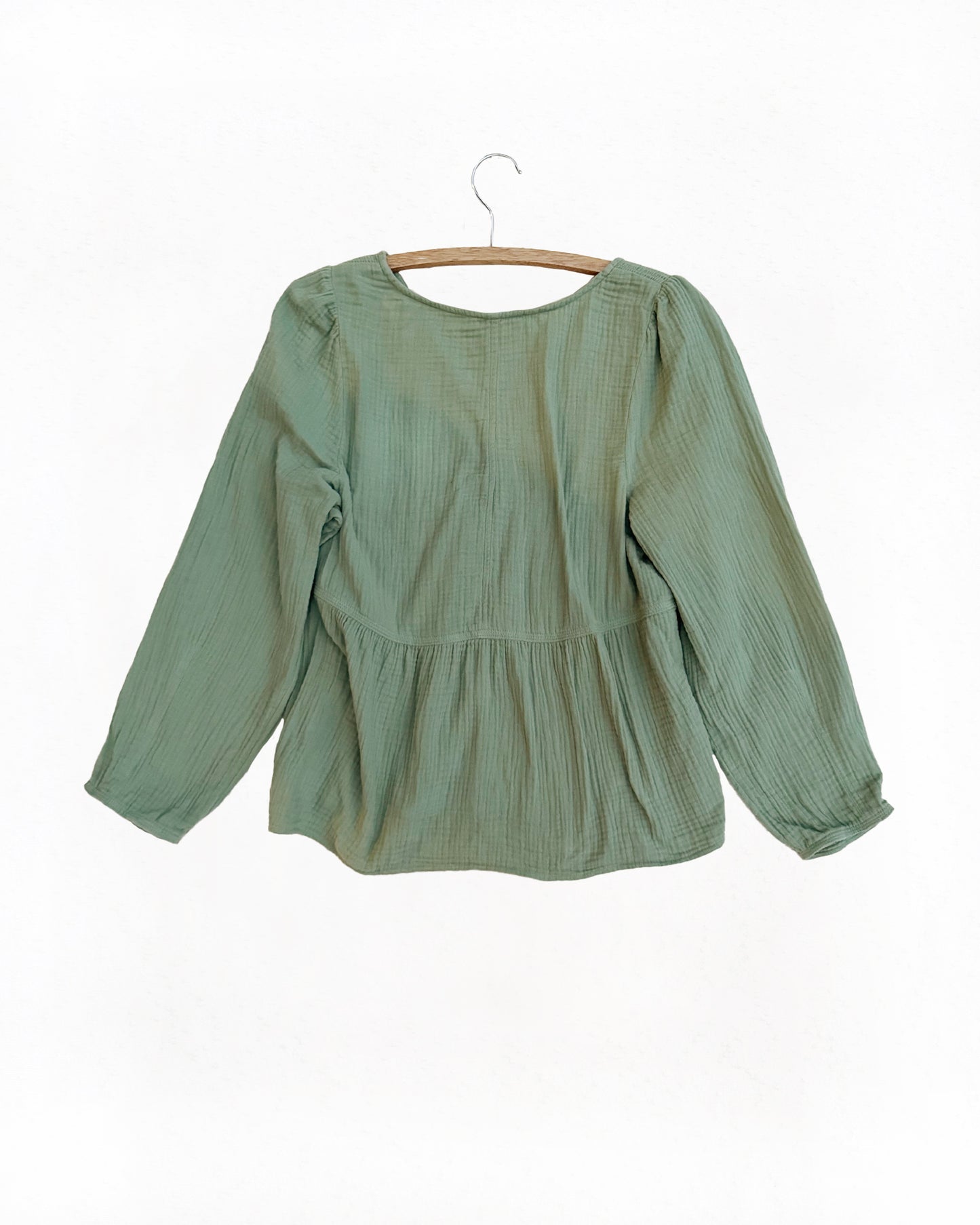 Madewelll Lightspun Gauze Peasant Top (L)