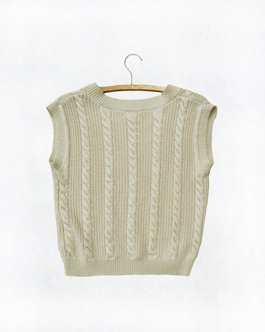Cotton Cable Knit Sweater Vest (M)