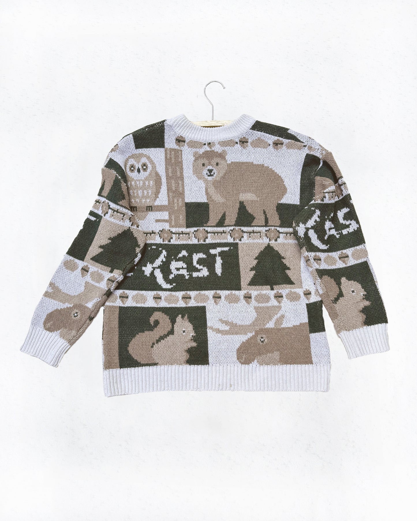 Cotton Knitted Forest Grandpa Sweater (M/L)