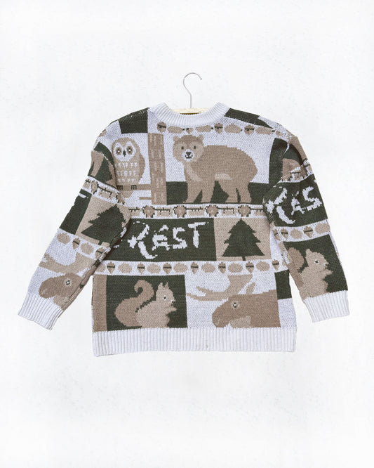 Cotton Knitted Forest Grandpa Sweater (M/L)