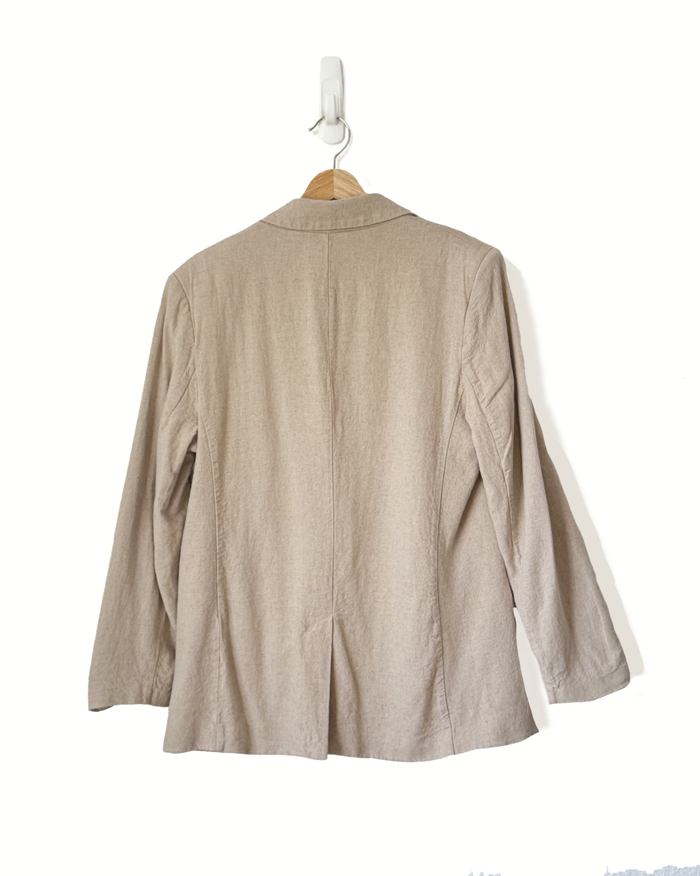 Oversized Linen Blend Blazer | Beige (M)