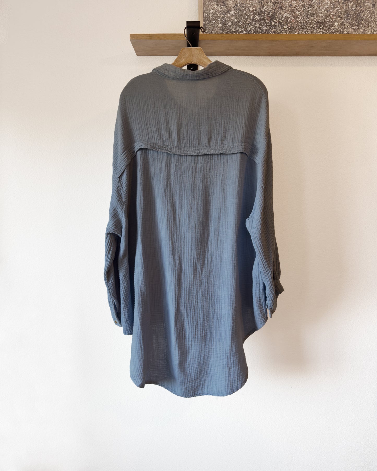 Gauze Button Top / Swimsuit Cover (M-XL)