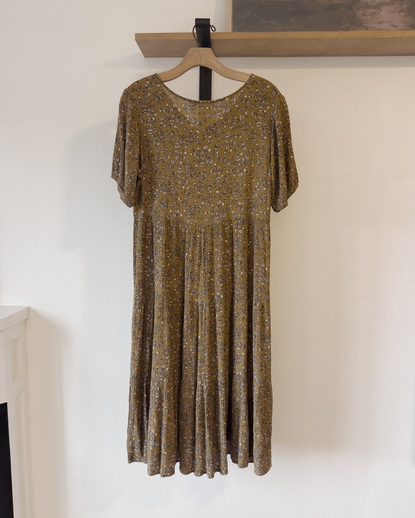 Tiered Babydoll Midi Dress (M)