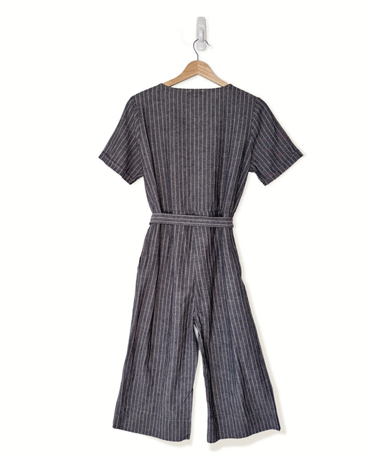 Cuffed Sleeve Pinstriped Crop Jumpsuit (8)