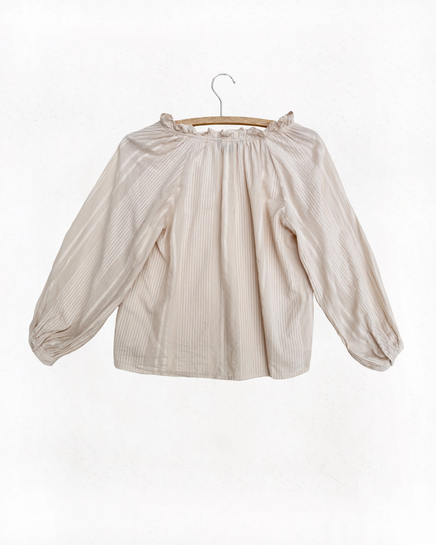 Balloon Sleeve Cotton Blouse (XXS)