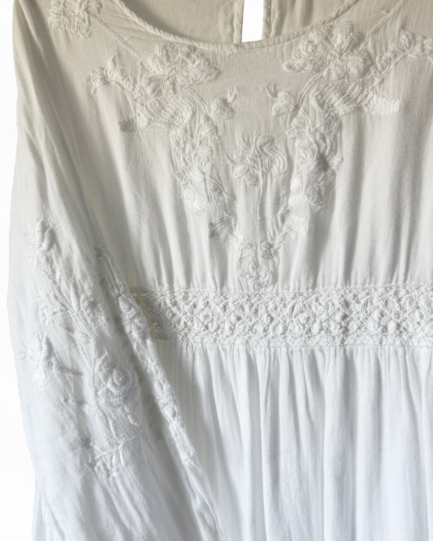 Embroidered Cotton Maxi Dress (M - XL)