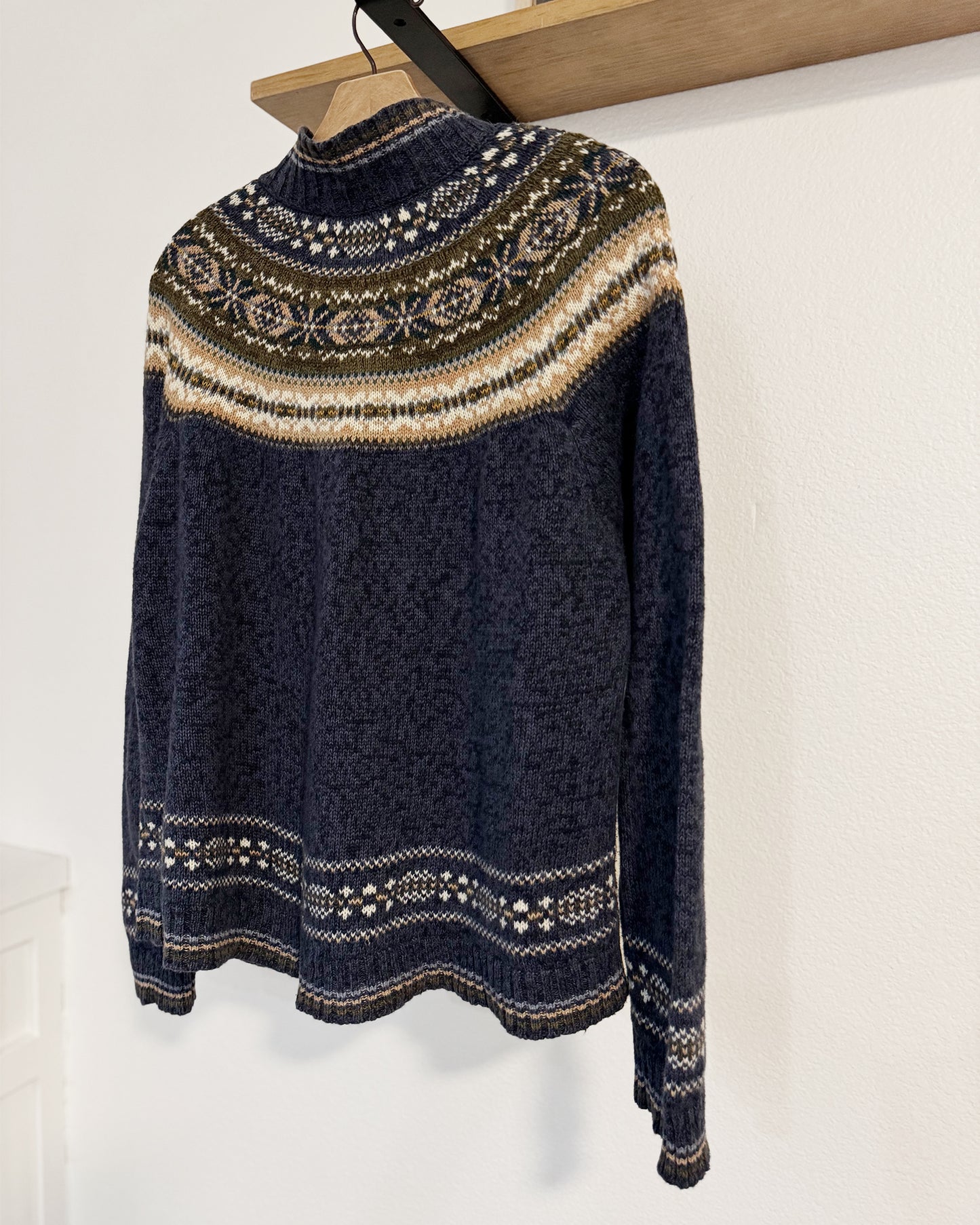 Vintage Fair Isle Cardigan Sweater (XL)
