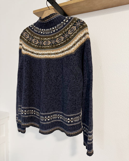 Vintage Fair Isle Cardigan Sweater (XL)