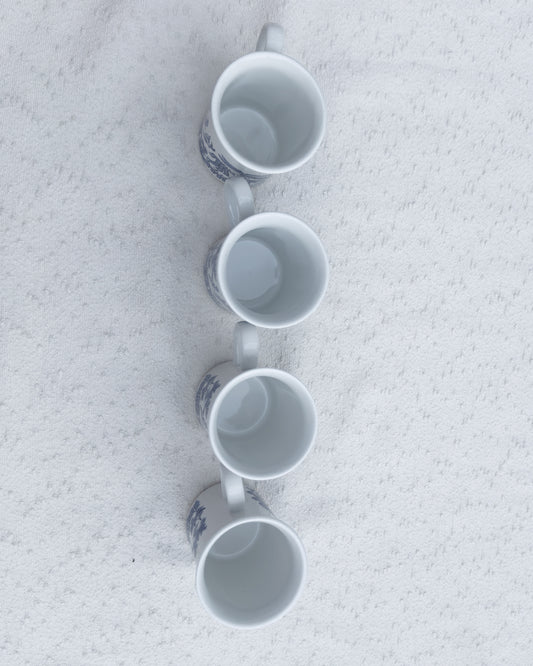Churchill Blue Willow Ironstone Mugs (Set of 4)