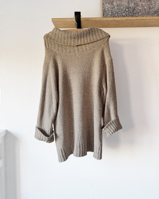 Cozy Cable Knit Cowl Neck Sweater (M-XL)