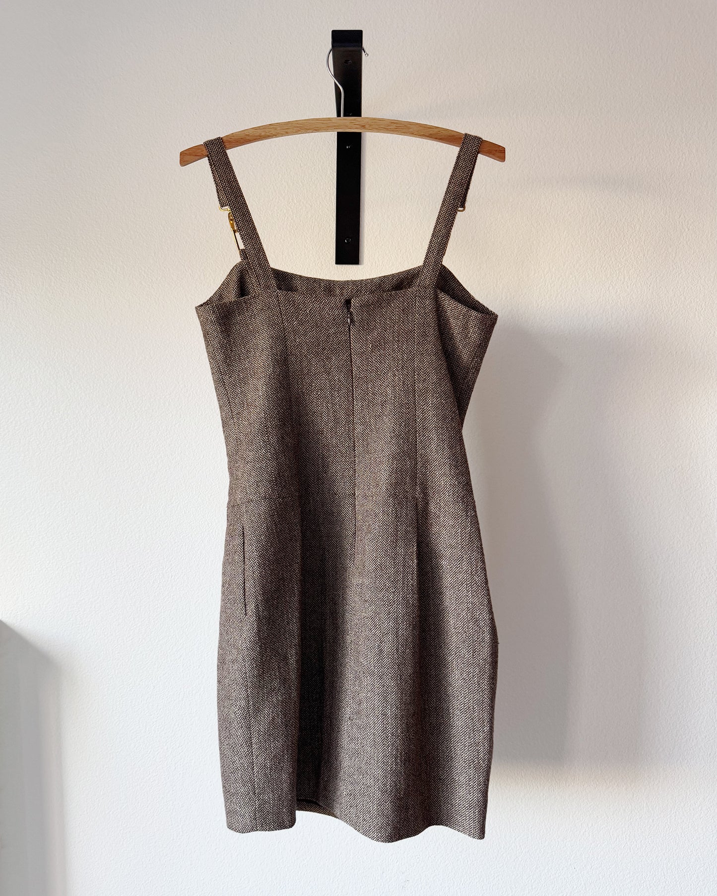 Herringbone Tweed Jumper Dress (XS)